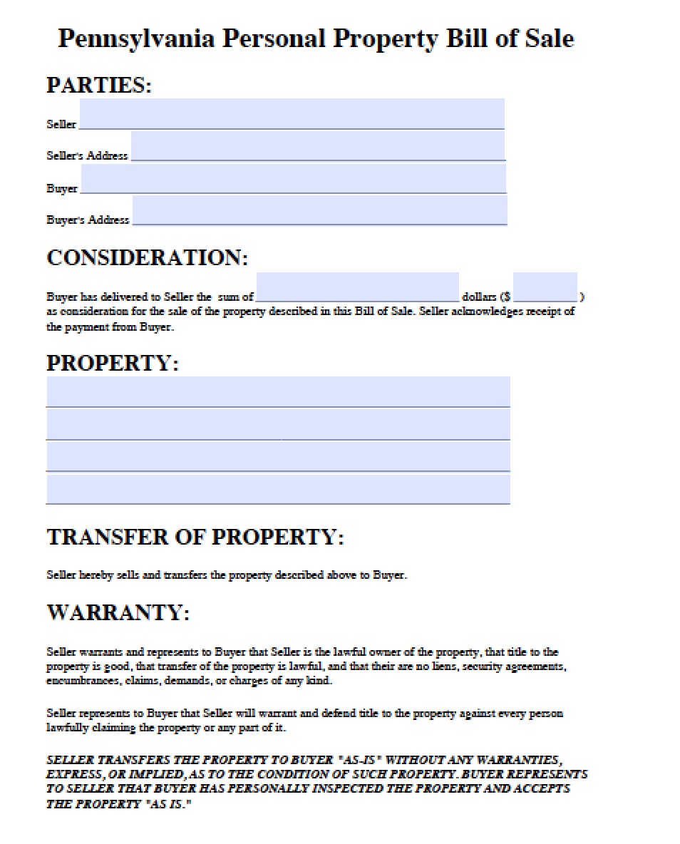 free-pennsylvania-personal-property-bill-of-sale-form-pdf-word-doc