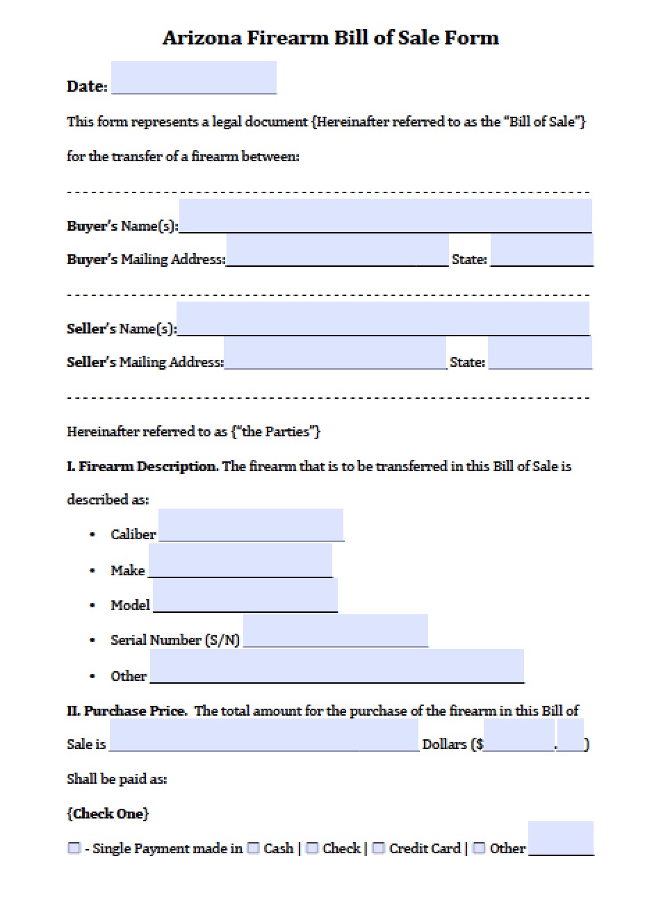 Free Arizona Mvd Bill Of Sale Form 48 2004 Form Pdf Word Doc 8496