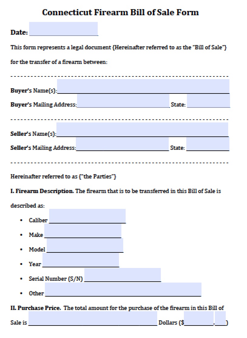 Free Connecticut Dmv Vehicleboat Bill Of Sale H 31 Form Pdf