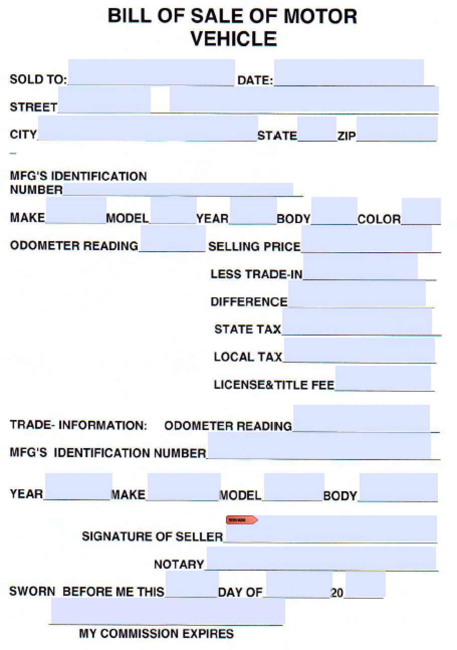 Free Cumberland County, Tennessee Vehicle Bill of Sale Form | PDF